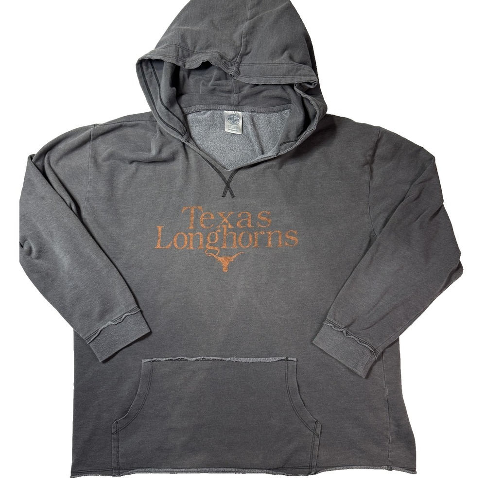 Rivalry Threads Texas Longhorns Hoodie Women LG Gray Distressed Boxy Cozy ATX